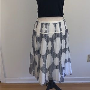 J. Crew White and Black Dot Skirt